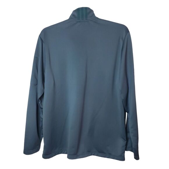 Adidas Sweatshirt Sweater Mens 2XL Athleticwear 1/4 Zip Pullover Gray Green - Picture 3 of 11